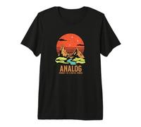 Analog Mindset in A Digital World Outdoors Hiking Nature Premium T-Shirt