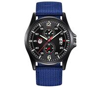 Analog Nylon Wrist Watches Men's Date Quartz Quartz Men's Watch Rose Women Watch (Blue, One Size)