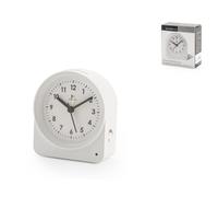 Analog Quartz Alarm Clock with Silent Continuous Movement, Snooze and Ringtone