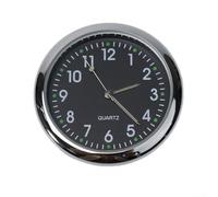 Analog Quartz Car Dashboard Clock with Luminous Hands and Face, Metal Construction, 4 x 4 cm Black Air Vent-Mounted Clock for Vehicle Interior Decoration