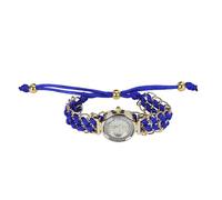 Analog Rope Watch Knitting Wrist Quartz Winding Movement Women Chain Women's Watch Mens Wide Leather Watch Bands (Blue, One Size)