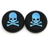 Analog Silicone Joystick Joy Stick Grips Cap Cover Thumbstick Thumb Stick Grips Cap Cover Skull for PS4, PS3,Xbox one, Xbox 360,PS2 Controller (Blue)