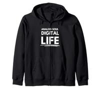 Analog Soul, Digital Life Zip Hoodie