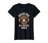 Analog Soul in a Digital World Value Graphic T-Shirt, Women, Black, M
