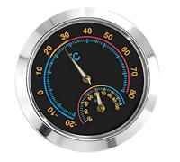 Analog Temp Humidity Gauge, Round Indoor Celsius Readout with Alloy Housing, Analog Temp Humidity Gauge Indoor Climate Readout Room View Celsius Face Compact Alloy Case Desk Use Home Use