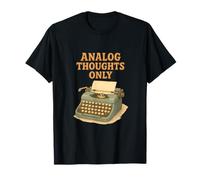 Analog Thoughts Only Vintage Typewriter Retro Graphic Design T-Shirt