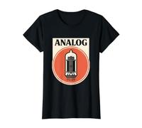 Analog Vacuum Tube Retro Audio Electronics Engineer Design Value Graphic T-Shirt, Women, Black, XL