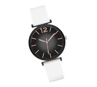 Analog Watch - Minimalist Leather Watch | Easy Read Analog Watch | Men's Casual Wristwatch, Second Hand Breathable Band Analog Wrist Watch, White/Dark Grey Heather, Consulte la descripción, See