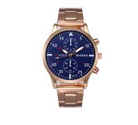 Analog Wrist Quartz Stainless Fashion Men's Watch Leather Watch Straps (Gold, One Size)