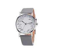 Analog Wrist Watch Quartz Alloy Design Leather Men's Watch Talking Watches for Men (Gray, One Size)
