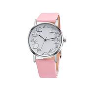 Analog Wrist Watch Quartz Alloy Design Leather Men's Watch Talking Watches for Men (Pink, One Size)