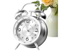 Analogue Alarm Clock,Old Fashioned Analog Alarm Clock - Rechargeable Metal Body With Double Clock for Girls Teens Kids