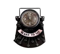 Analogue Alarm Clock Silent Non-Ticking Metal Table Clock Typewriter Shaped Desk Clock Unique Gift For Writers & Collectors