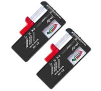 Analogue Battery Tester, Universal Battery Checker for AA AAA C D 9V 1.5V Button Cells, No Power Needed, Clear Pointer Indication, Compact Tester for Small Batteries UK (2 PCS)