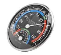 Analogue Climate Gauge for Home and Workplace Use Featuring Simultaneous Temperature and Humidity Monitoring with Visual (Black)