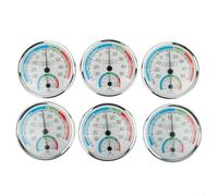 Analogue Indoor Thermometer Hygrometer with Clear Comfort Zone Dial for Accurate Temperature and Humidity Monitoring, Wall Mount or Stand, No Battery Required(6pcs)