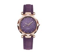 Analogue Watch Women Ladies Watch for Women Women's Fashion Smartwatch Belt Scale Dotted Little Frosted Point with Roman Point Scale Belt Ladies Smart (Purple, One Size)