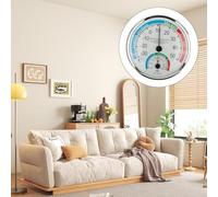 Analogue Weather Station Thermometer Hygrometer for Indoor Room Climate Control, Wall Mounted or Stand Alone Humidity with Comfort Display, White(6pcs)