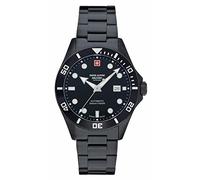 Swiss Alpine Military Men's Watch Analogue Automatic 7095.2 Stainless Steel, Black/Black/Black - 2177SAM, Bracelet
