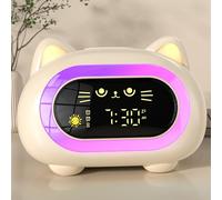 ANALOI Alarm Clock for Kids, Ok to Wake Clock for Kids with Eye Protection Sleep Training Auto Off Feature 10 Night Light Dual Alarm, Kids Alarm Clock Cute Cat Gifts for Girls