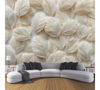 ANALTIRCE 3D Effect Photo Wallpaper Elegant Leaves 200×150cm Mural Panoramic Wall Tapestry,Large Simple Plant Photo Mural Bedroom Eco-Friendly Wallpaper Decoration