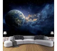 ANALTIRCE 3D Effect Photo Wallpaper Space Earth 300×210cm Mural Panoramic Wall Tapestry,Large Dream Galaxy Universe Photo Mural Bedroom Eco-Friendly Wallpaper Decoration