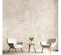 ANALTIRCE 3D Effect Simple Lines Graffiti Mural Wallpaper for Living Room Bedroom Decor, Bohemian Curves Wall Art, Non-Woven Photo Wallpaper Wall Mural for Kitchen Hallway, 150×105cm