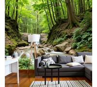 ANALTIRCE 3D Panoramic Wallpaper Mural, 500 x 350 cm Fresh Moss Vegetation Non-Woven Wallpaper Nature Forest Wall Art Photo Wall Decoration, Green XXL Mural Poster for Home Bedroom Living Room