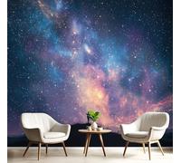 ANALTIRCE 3D Wall Mural Nature The Starry Sky Print Photo Wallpaper, Luxury Non-Woven Wall Decoration Poster Picture Milky Way Mountains Design Modern 300×210cm Mural for Living Room Bedroom