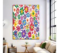 ANALTIRCE Canvas Wall Art for Living Room 30×40 cm Different Flowers, Pictures Prints, Fun Petals Flowers Bedroom Decor Aesthetic, Multicolor Wall Artwork Decorations for Office Dining Room
