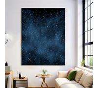 ANALTIRCE Canvas Wall Art, Mysterious Starry Sky Wall Decor, Blue Space Stars Print Canvas for Bedroom Living Room Home Decoration 60×90 cm, Unframed