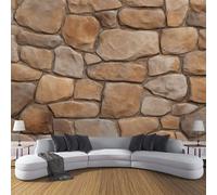 ANALTIRCE Mural Wallpaper Retro Rock Mural Photo Wallpaper Bedroom Living Room 450×300cm Non-Woven Premium 3D Effect Realistic 3D Rustic Brick Print Wall Art for Hallway