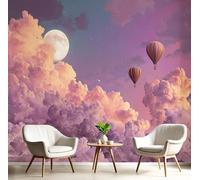 ANALTIRCE Photo Wallpaper Dream Clouds Hot Air Balloons 3D Effect Non-Woven Wall Mural Decoration Fantasy Sky Poster Picture Design 368×254cm Murals Wall Art for Living Room Bedroom Kitchen