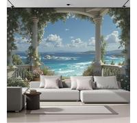 ANALTIRCE Photo Wallpaper Elegant Archway Corridor 400 x 280 cm - Wall Mural Deco Premium Non-Woven Art Romantic Roman Columns Print XXL Wallpaper for Living Room, Modern Home Decoration Bedroom