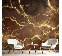 ANALTIRCE Photo Wallpaper Marble Wall Mural Brown XXL Poster 300×210cm Poster Picture Abstract Stripes Wall Murals for Living Room Bedroom Tv Background Home Decoration