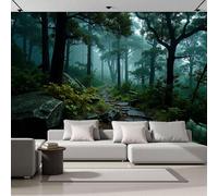 ANALTIRCE Photo Wallpaper Winding Stone Path 368 x 254 cm - Wall Mural Deco Premium Non-Woven Art Nature Forest Print XXL Wallpaper for Living Room, Modern Home Decoration Bedroom