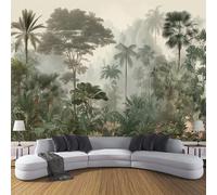 ANALTIRCE Retro Plants Leaves Photo Wallpaper 250×175cm Green Non-Woven Art Print Wall Mural Decoration Poster Jungle Palm Trees Picture Design Modern Living Room Kitchen Bedroom Wall Mural