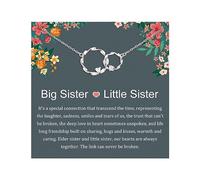 AnalysisyLove Sister Gifts, Sterling Silver Interlocking 2 Circles Necklace Gifts for Sisters, Big Sister Little Sister Gift, Sister Birthday Gifts from Sister