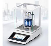 Analytical Balance, 0.0001g Accuracy Lab Scale, Specific Gravity & Density Measurement, Parts Counting, RS232, Draft Shield for Scientific Experiments