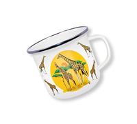 Anamelware Giraffe by Deluxebase. 475ml Large Enamel Mug with Giraffe Design, Animal Themed Reusable Camping Mugs and Travel Coffee Cups for Hot & Cold Drinks, Outdoor Cup for Hikers and Campers.