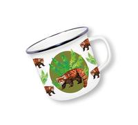 Anamelware Red Panda by Deluxebase. 475ml Large Enamel Mug with Red Panda Design, Animal Themed Reusable Camping Mugs and Travel Coffee Cups for Hot & Cold Drinks, Outdoor Cup for Hikers & Campers.