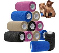 ANAMPION Cohesive Bandage 12 Pack 7.5 cm x 4.5 m Bandage Tape Adhesive Bandage Self-Adhesive Sports Tape Cohesive Tape for Wrist Fingers Sports Injuries, Swelling (4 Colours)