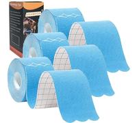 ANAMPION Kinesiology Tape Precut,Waterproof Sports Tape for Athletes Physio Elastic Tape Pain Relief Adhesive for Muscles Shin Splints Ankle Knee & Shoulder (Blue, 3 Rolls)