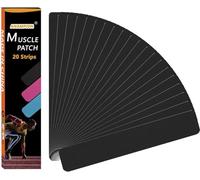 ANAMPION Kinesiology Tape Pro (20 Precut Strips) Waterproof Sports Tape for Athletes, Physio Elastic Tape Pain Relief Adhesive for Muscles Shin Splints Ankle Knee & Shoulder (Black)