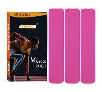 ANAMPION Kinesiology Tape Pro (60 Precut Strips) Waterproof Sports Tape for Athletes, Physio Elastic Tape Pain Relief Adhesive for Muscles Shin Splints Ankle Knee & Shoulder (Pink)