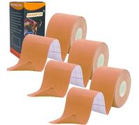 ANAMPION Kinesiology Tape, Waterproof Sports Tape for Athletes Physio Elastic Tape Pain Relief Adhesive for Muscles Shin Splints Ankle Knee Shoulder (Deep Skin Color, 3 Rolls)
