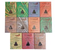 Anandam Auroshikha Incense Cones - 14 Natural Incense Cones with Burning Time of Approx. 20 Minutes - Traditionally Handmade in Indian Ashram - 11 Different Fragrances (Set of 11 x Fragrances)