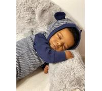 Anano 19 Inch Realistic Silicone Reborn Baby Dolls Black Boy Toddler Mixed Race African American Boy Reborn Doll present Biracial Baby Doll with Soft Hair for Kids 3+