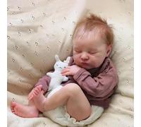 Anano 19 Inch Realistic Toddler Doll Reborn Baby Girl Doll - Lifelike Newborn With Soft Cloth Body & Poseable Limbs, Includes Outfit & Accessories For Kids Ages 3+