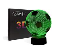 Anano 3D Illusion Football Lights Lamp,Soccer LED Table Desk Decor 7 Colors Touch Control USB Powered Party Decoration Lights,3D Visual Lamp for Home Décor Xmas Birthday Gifts